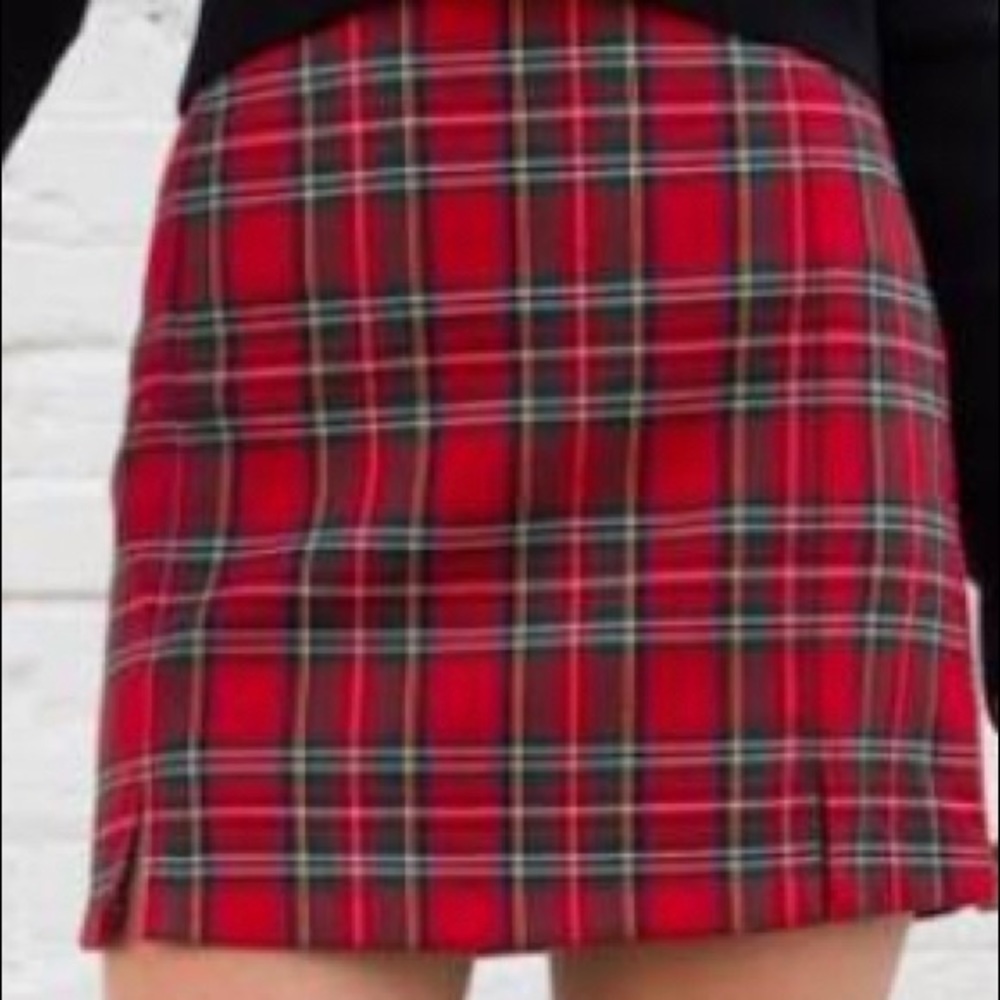 NWOT Brandy Red Plaid Cara Skirt